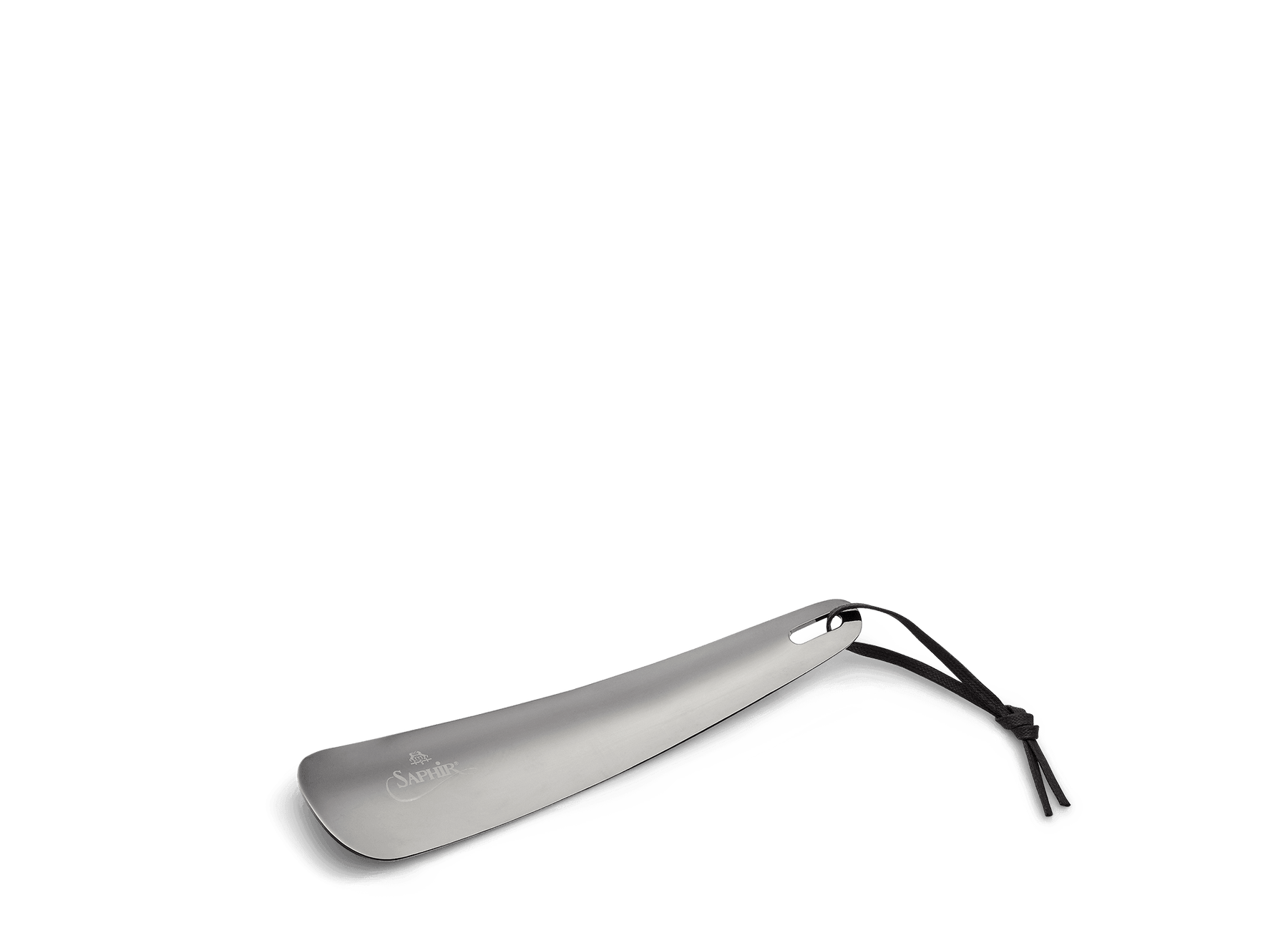 Metal Shoe Horn - steel blade with waxed cotton strap - 18.5cm