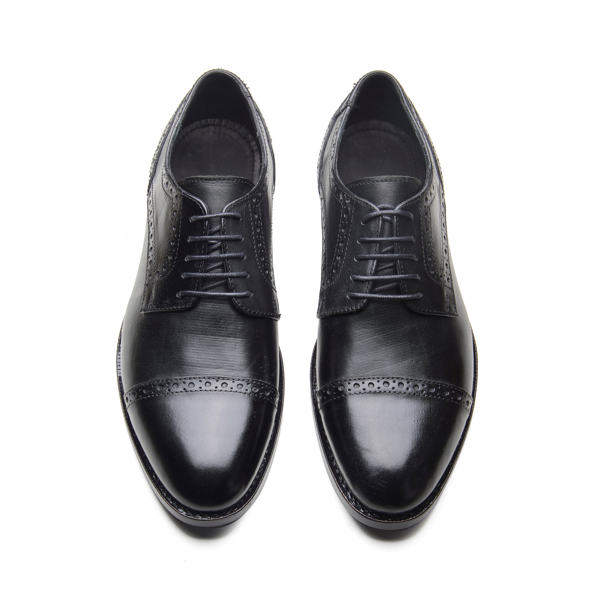 Ridgemark- Jet Black leather richsteps man shoes 