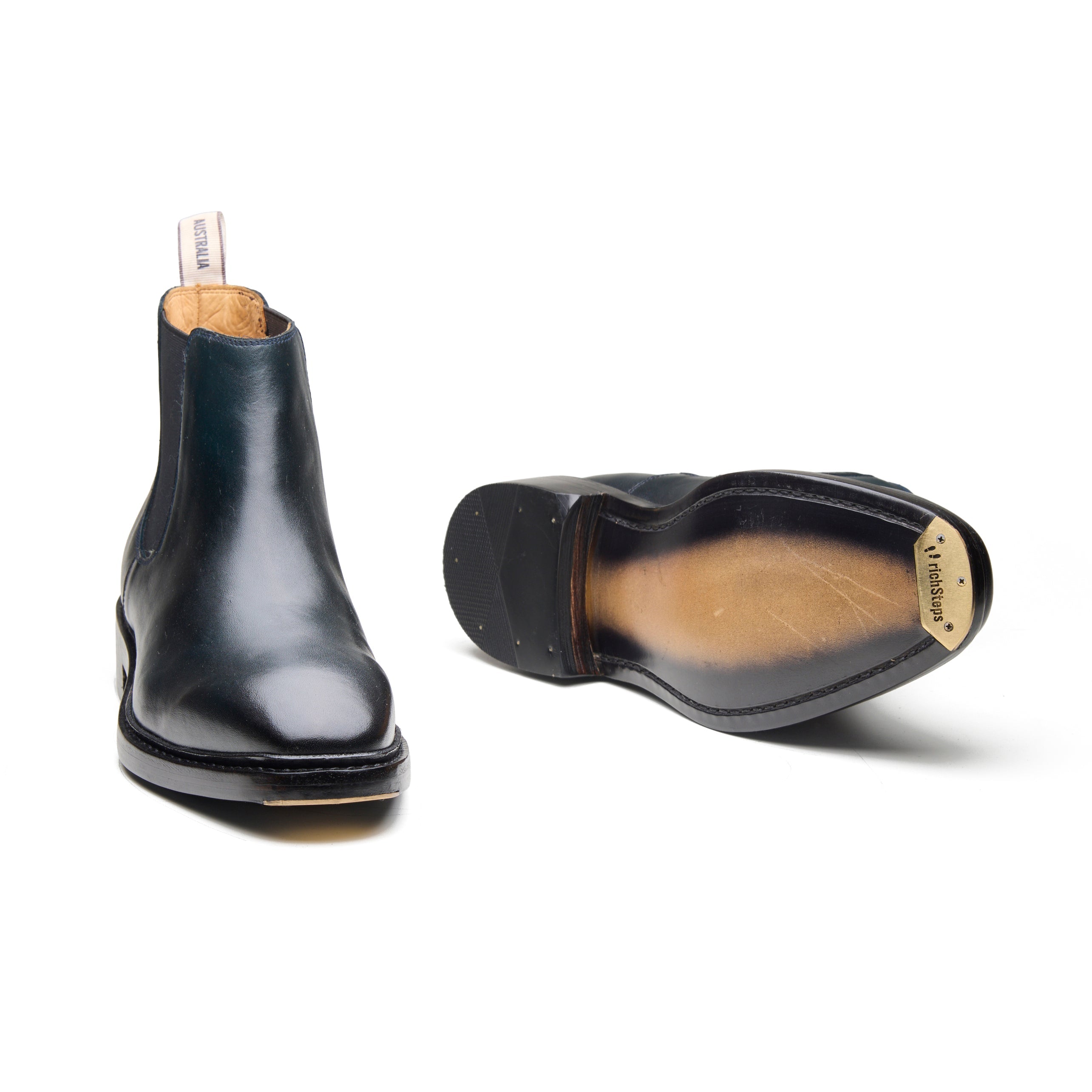 Bushland Classic – Dark Blue Full-Grain Veg-Tanned - richSteps