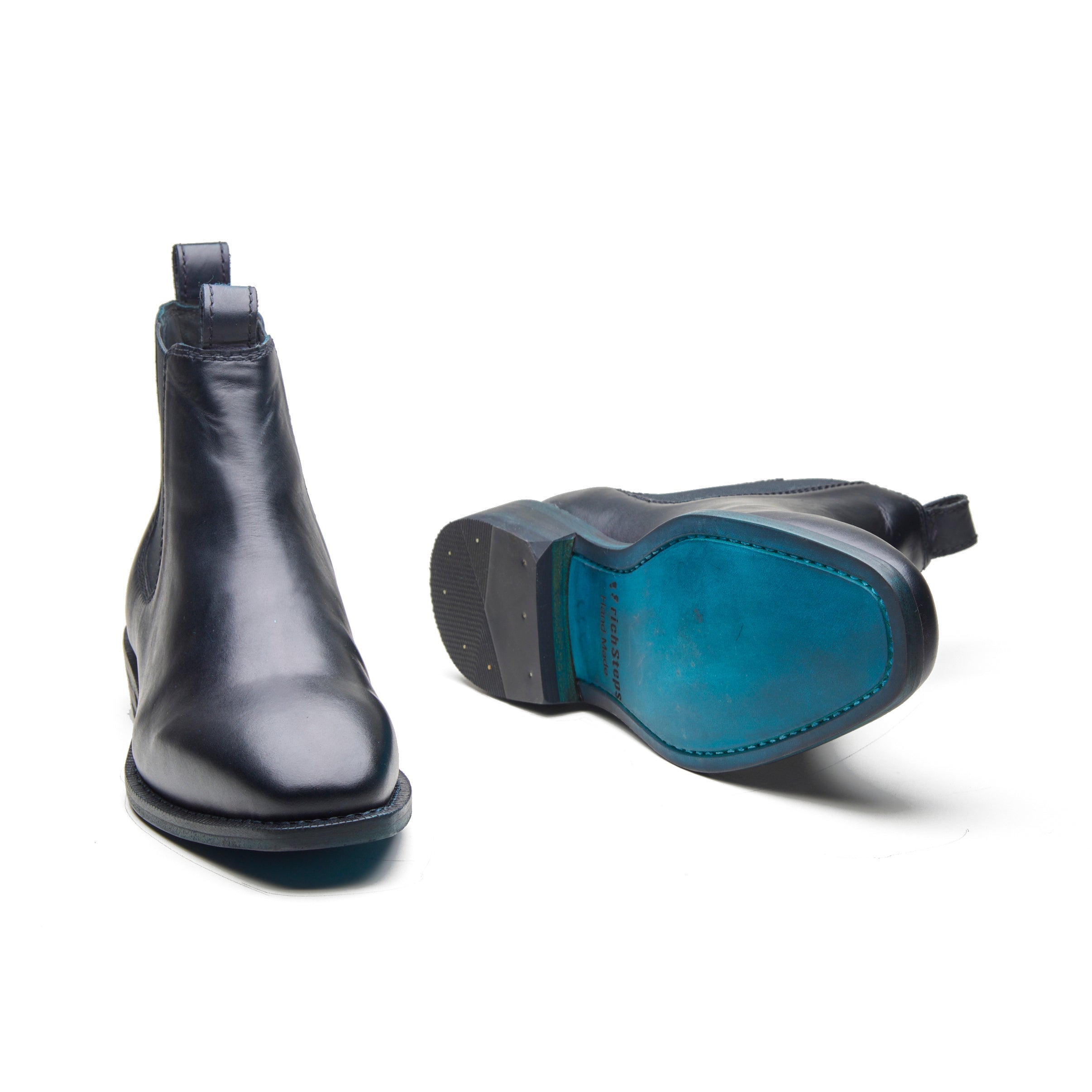 Outback – Dark Blue Oil Pull-Up Leather Chelsea Boot - richSteps
