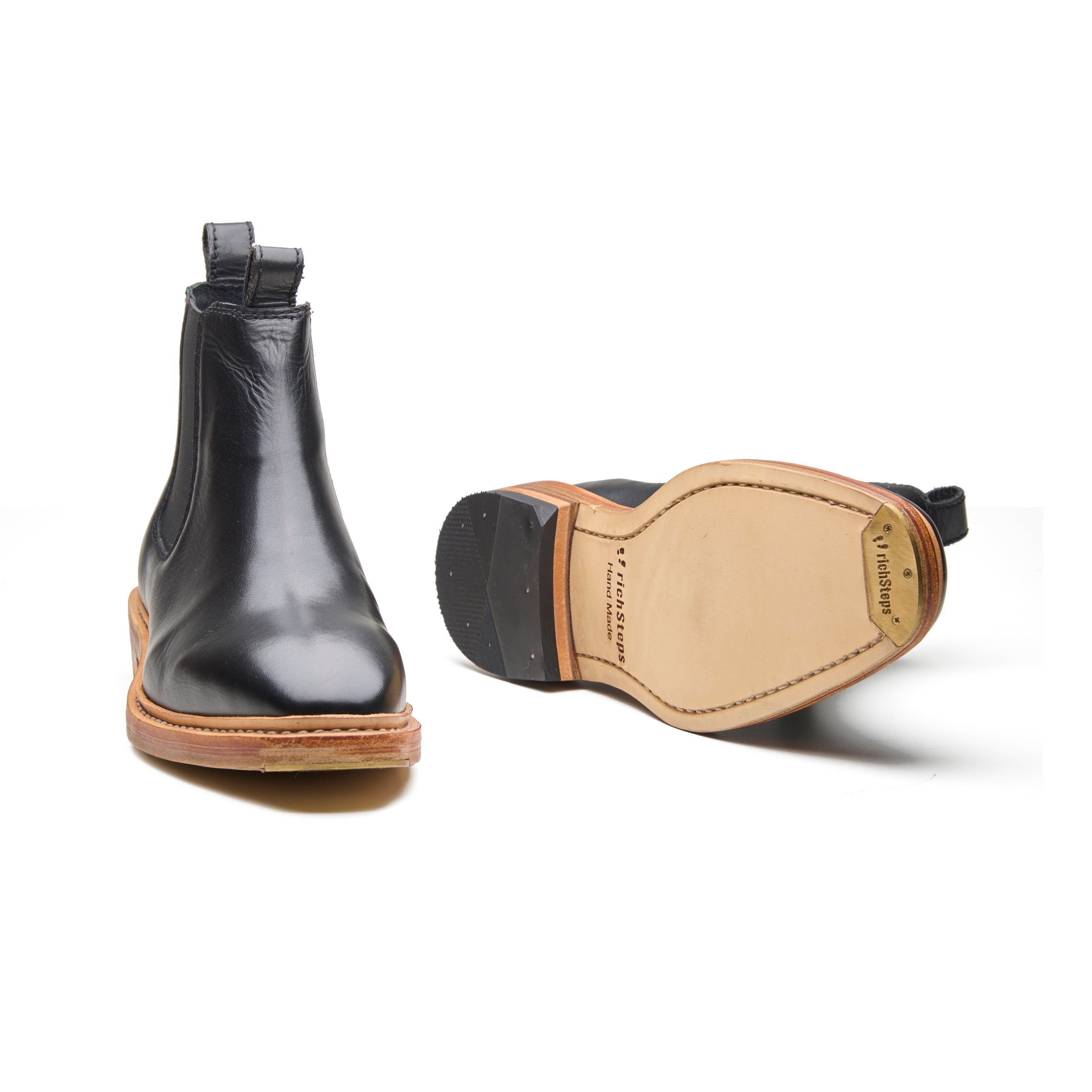 Outback – Jet Black Full-Grain Veg-Tanned Chelsea Boot - richSteps