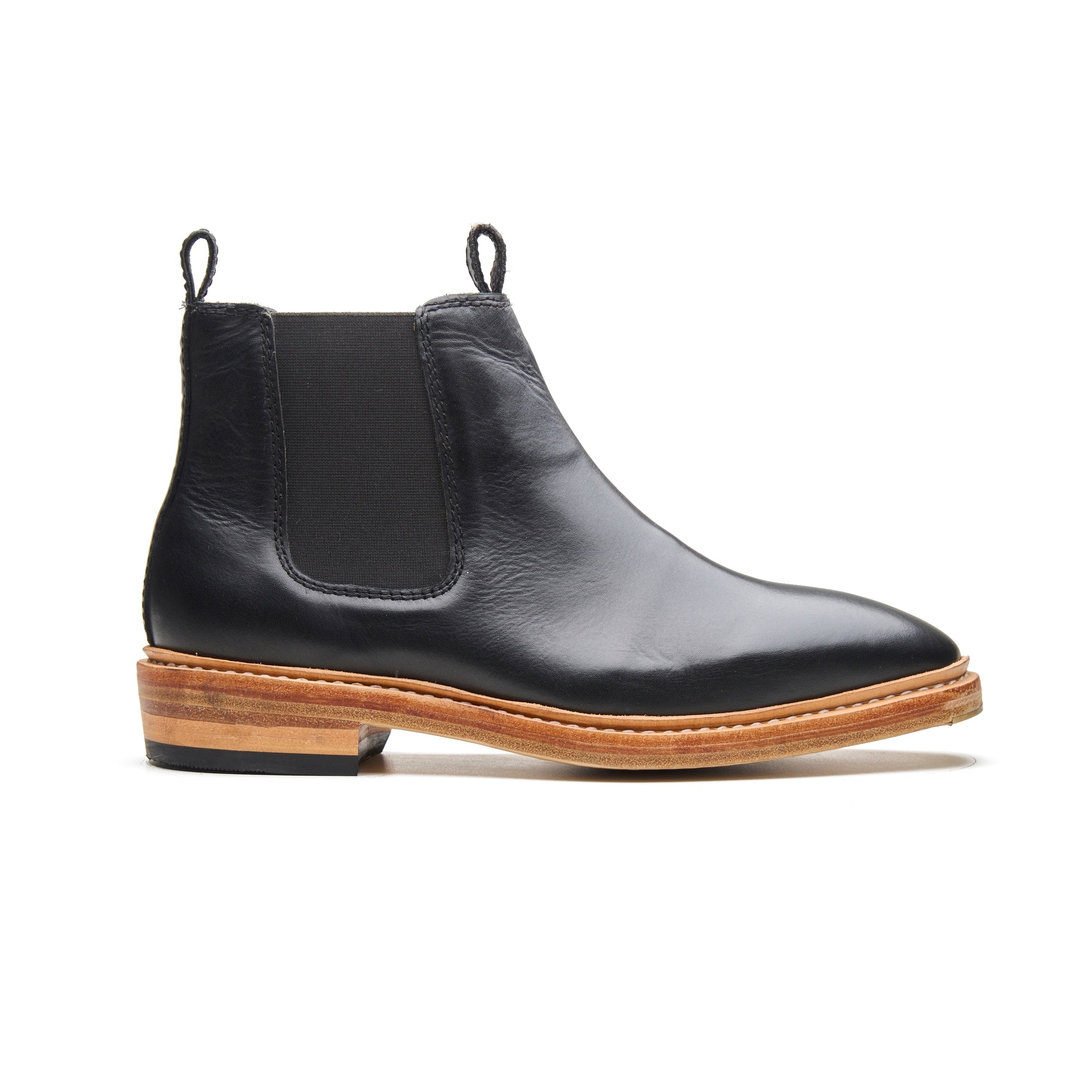 Outback – Jet Black Full-Grain Veg-Tanned Chelsea Boot - richSteps