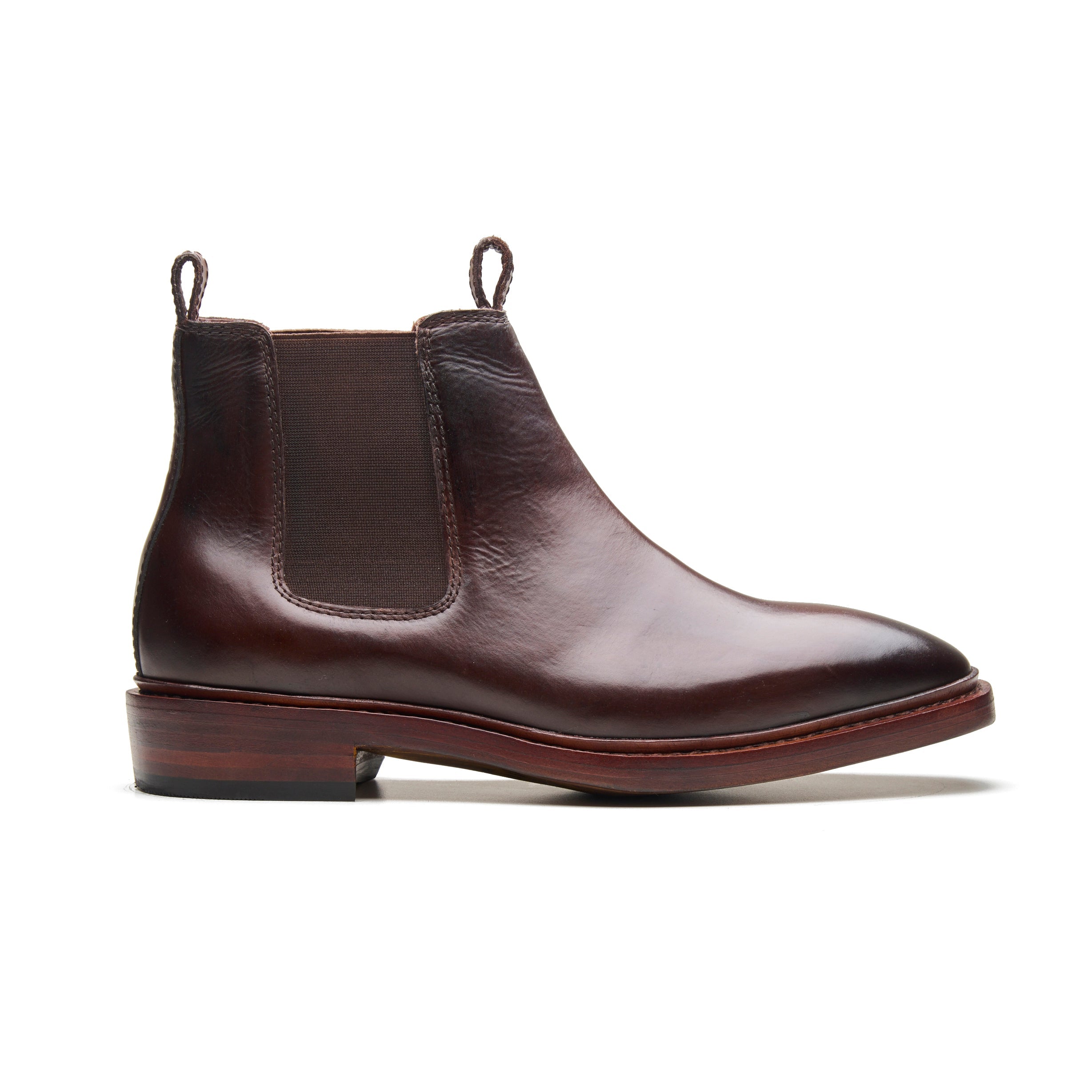 Outback – Two-Tone Dark Brown Oil Pull-Up Leather Chelsea Boot - richSteps