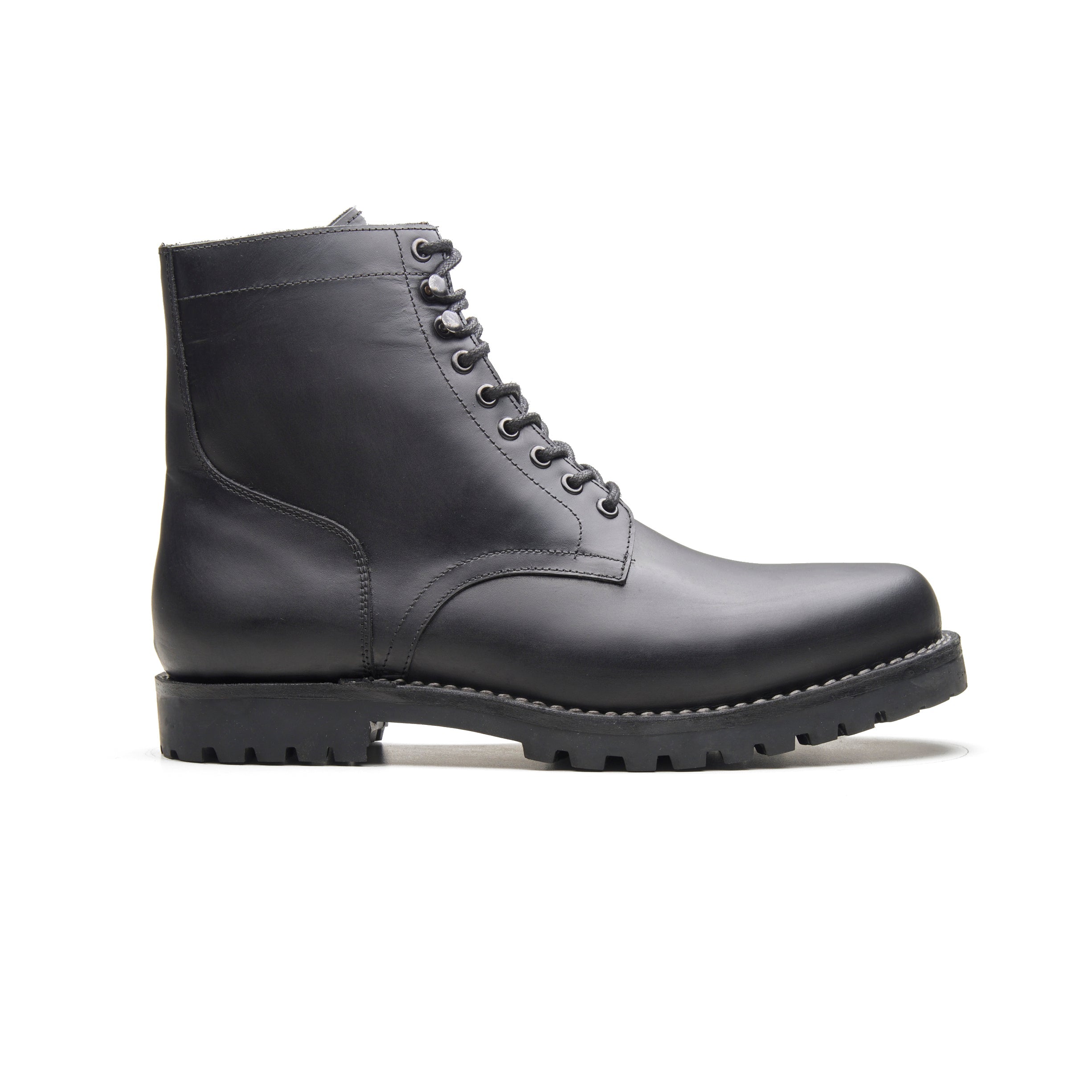 Ranger – Matt Black Oil Pull-Up Leather Ranger Boot - richSteps