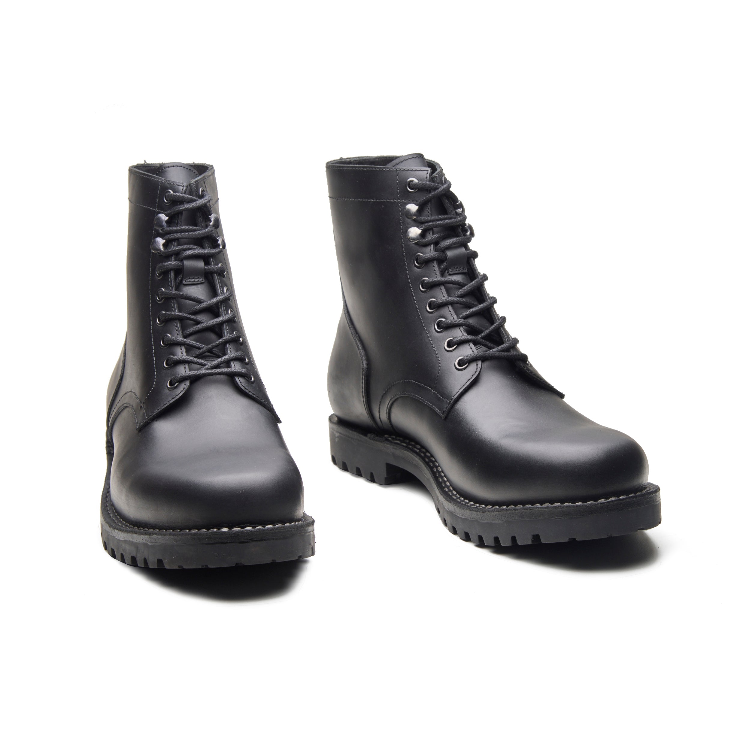 Ranger – Matt Black Oil Pull-Up Leather Ranger Boot - richSteps