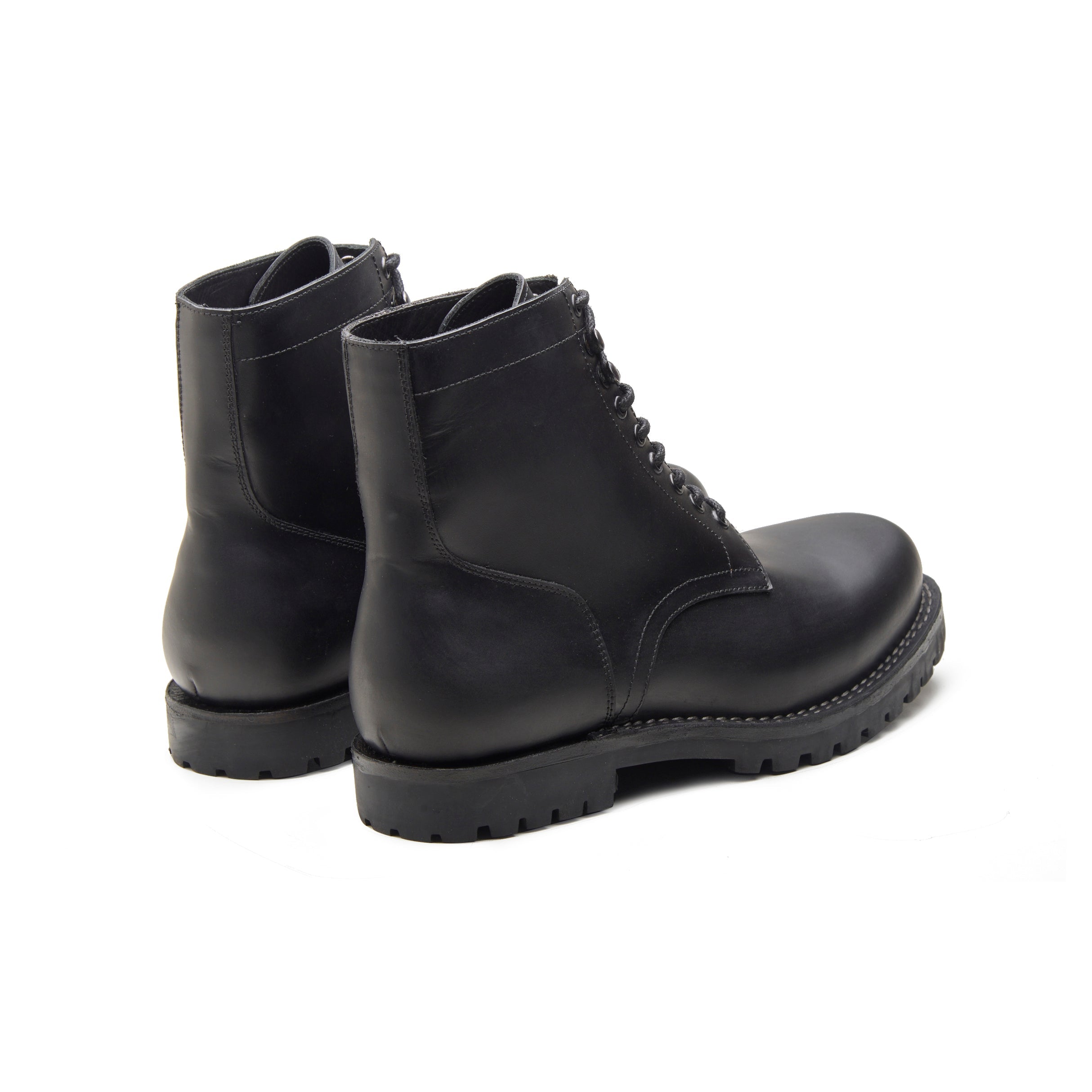 Ranger – Matt Black Oil Pull-Up Leather Ranger Boot - richSteps