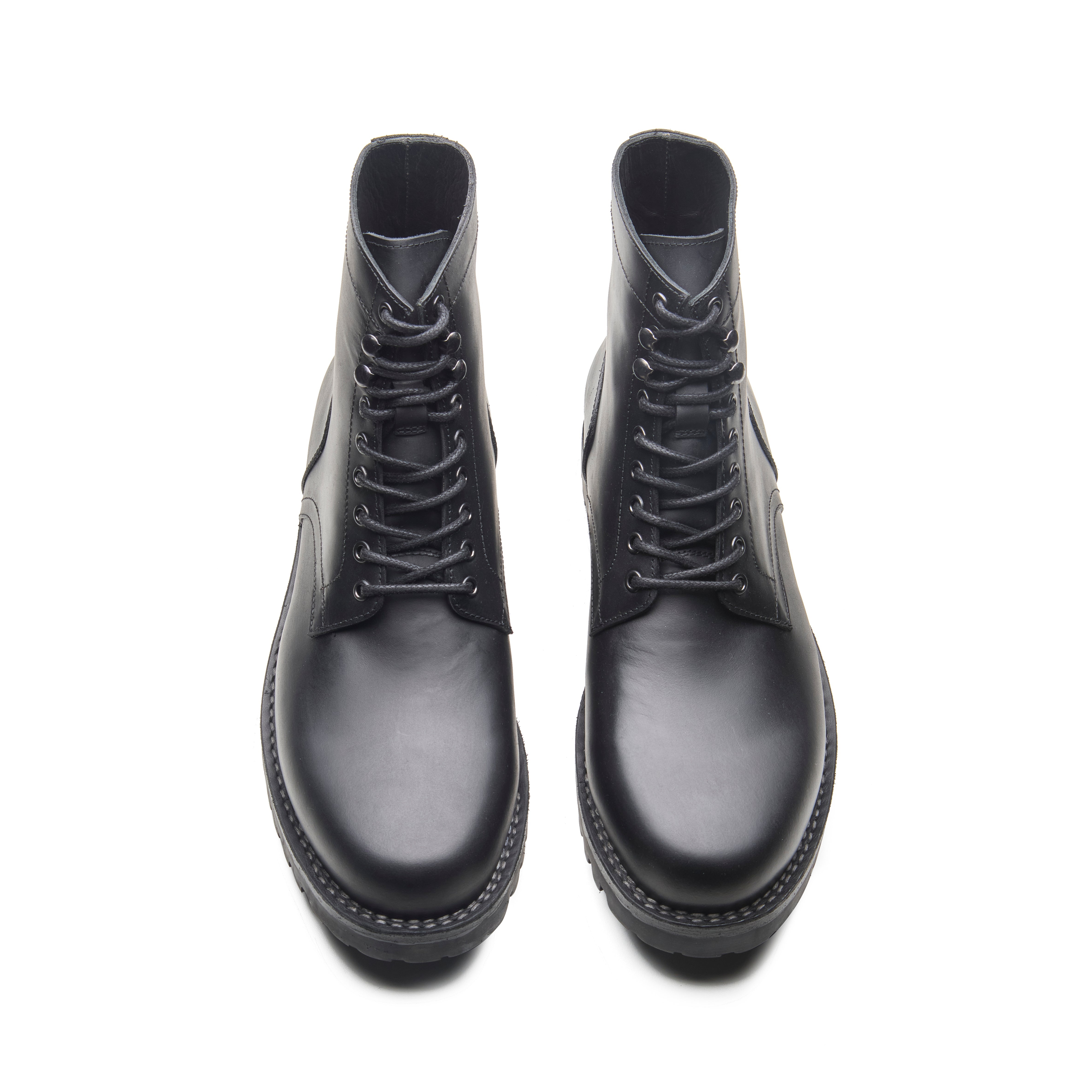 Ranger – Matt Black Oil Pull-Up Leather Ranger Boot - richSteps