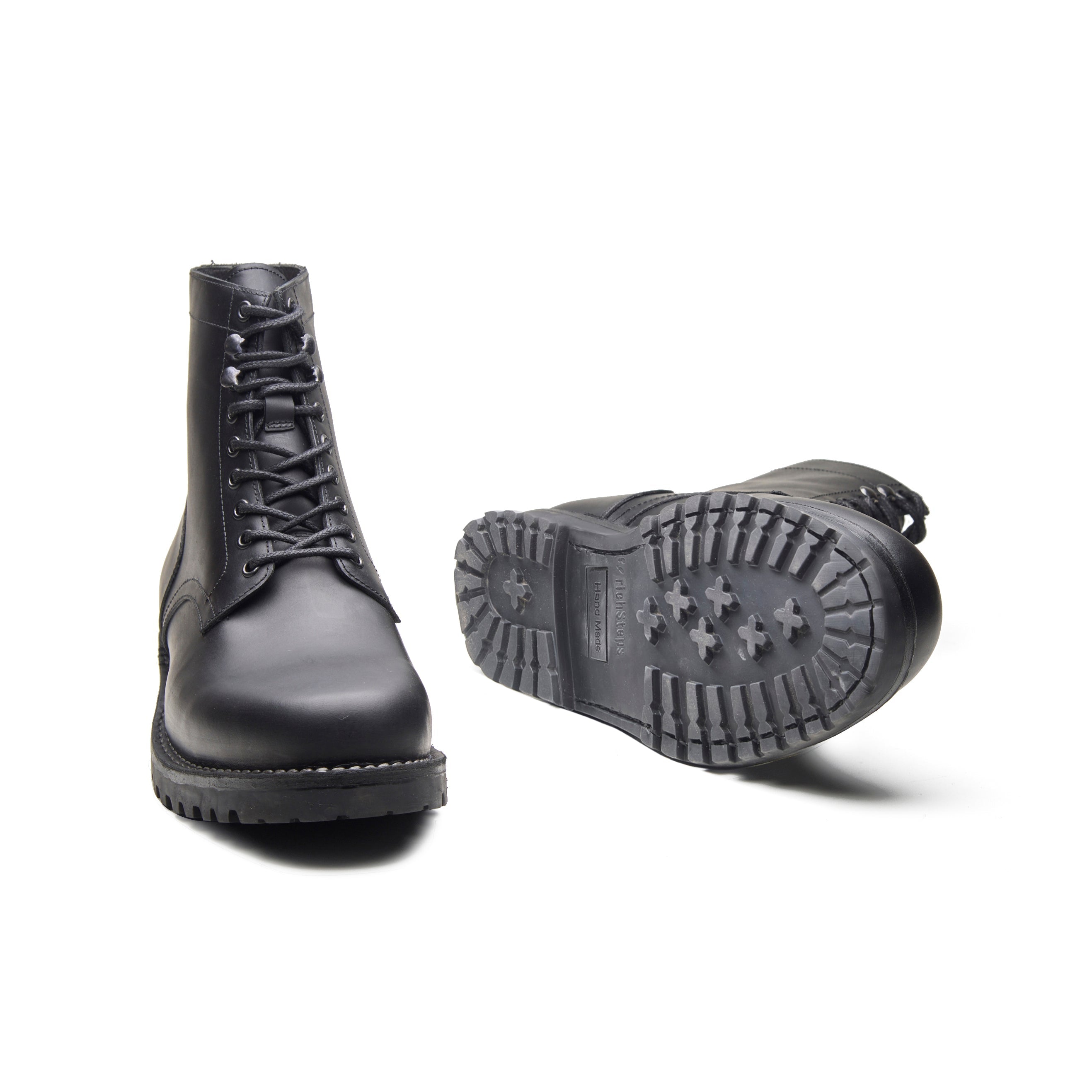 Ranger – Matt Black Oil Pull-Up Leather Ranger Boot - richSteps