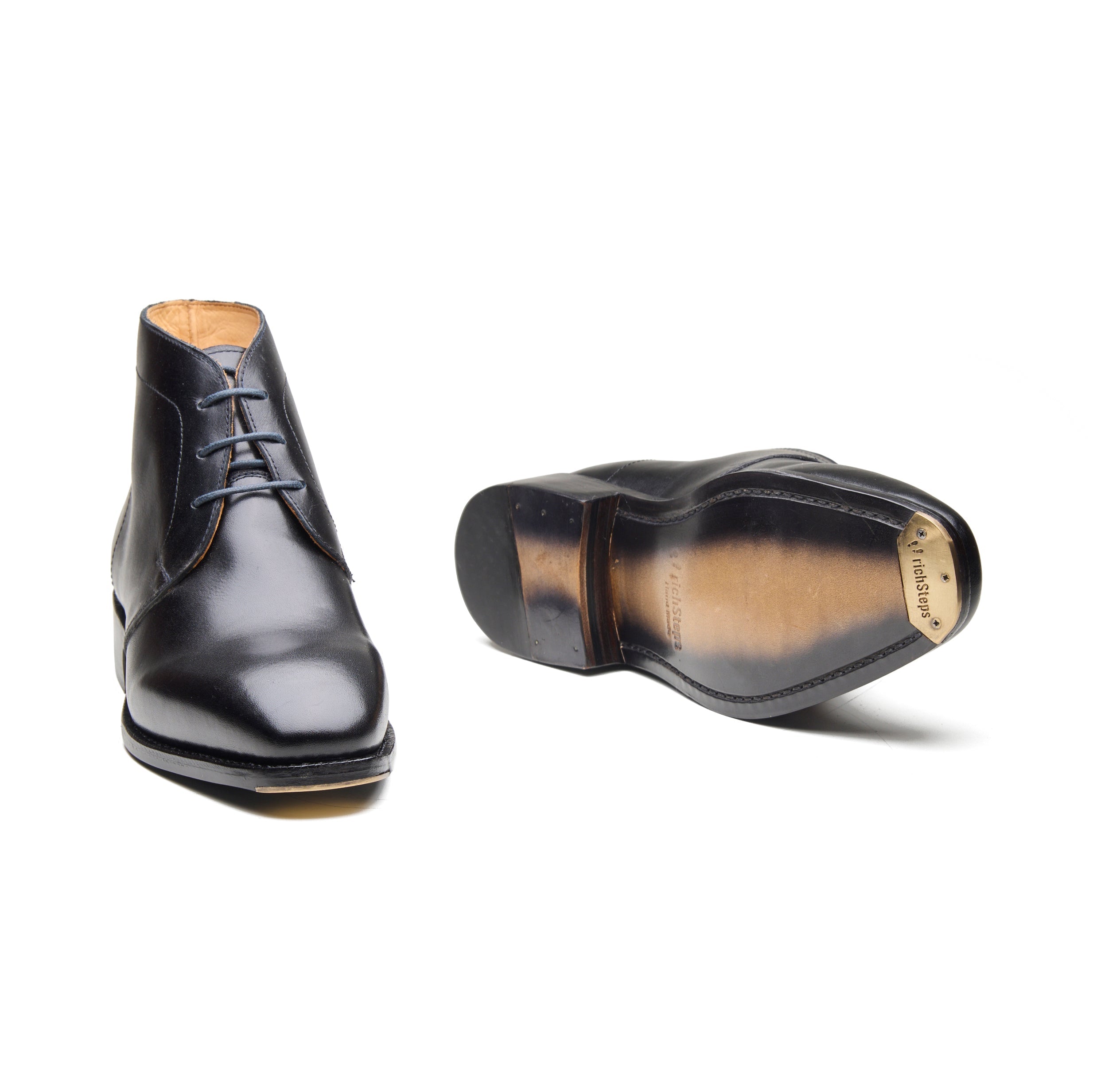 Stonepath – Jet Black Full-Grain Veg-Tanned - richSteps